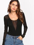 Shein Mixed Media Fitted T-shirt