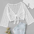 Shein Lace Knot Front Blouse