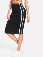 Shein Striped Side Pencil Skirt