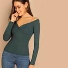 Shein Off Shoulder Form Fitted Tee