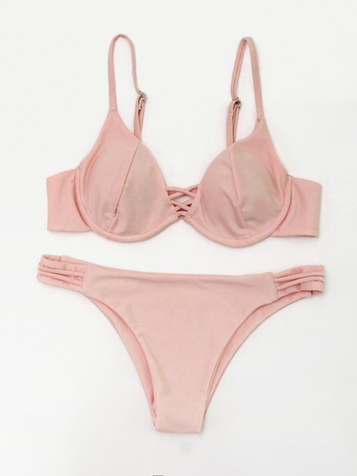 Shein Criss Cross Underwire Bikini Set