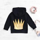 Shein Toddler Boys Imperial Crown & Letter Print Hooded Jacket