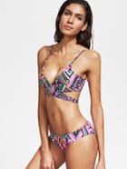 Shein Multicolor Geometric Print Cutout Bikini Set