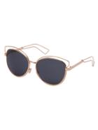 Shein Metallic Frame Black Lenses Cat Eye Sunglasses