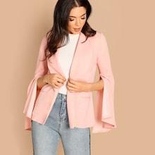 Shein Split Sleeve Shawl Collar Solid Blazer