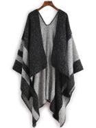 Shein Black Mottled Stripe Shawl Scarf