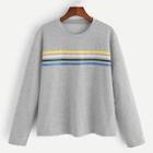 Shein Stripe Print Marled Top