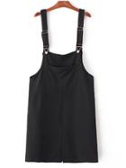 Shein Black Adjustable Strap Bib Front Pocket Jumpsuit
