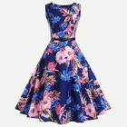 Shein Floral Print Belted Flare Dress