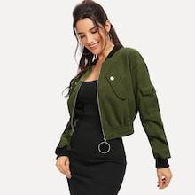 Shein O-ring Zip Up Flap Pocket Jacket