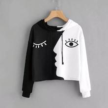 Shein Plus Figure Print Drawstring Detail Sweatshirt