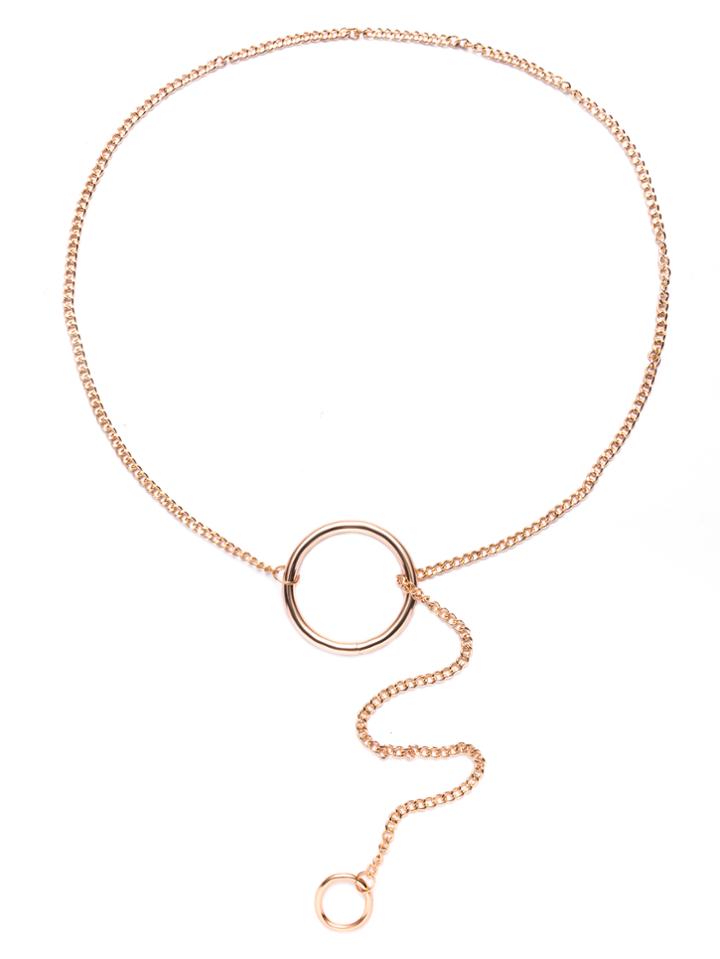 Shein Gold Hoop Charm Retro Style Link Necklace