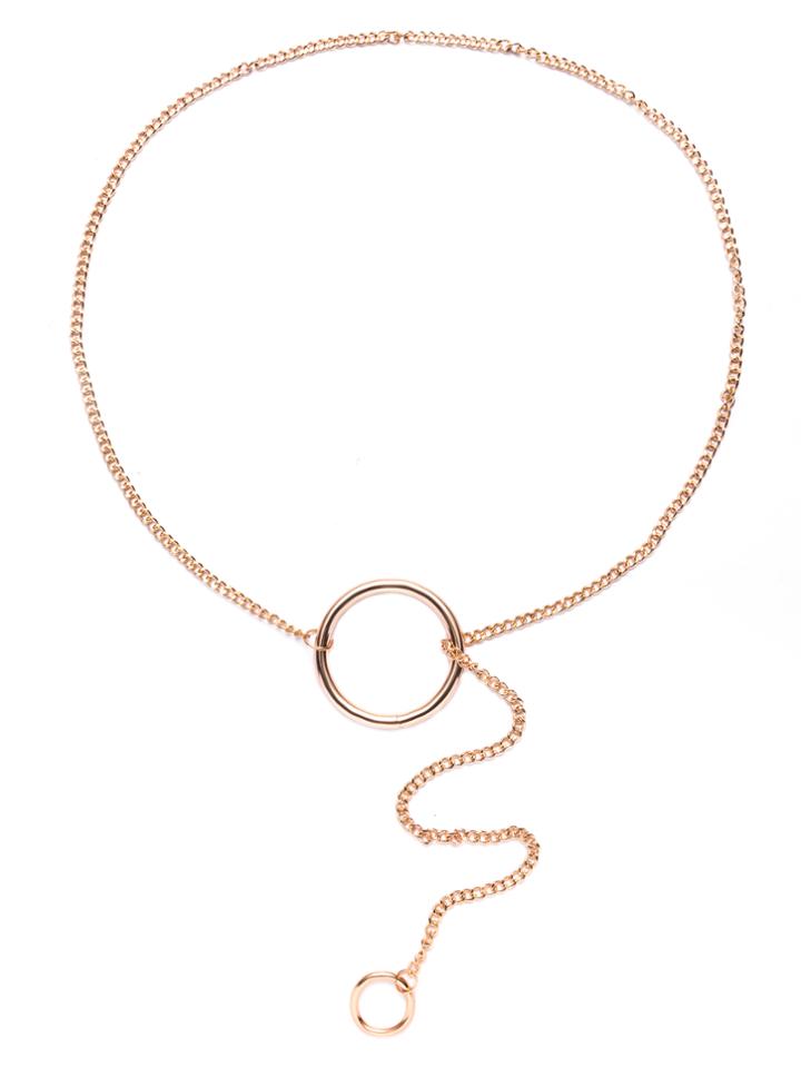 Shein Gold Hoop Charm Retro Style Link Necklace