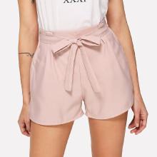 Shein Self Tie Waist Solid Shorts