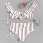 Shein Random Striped Ruffle Bikini Set