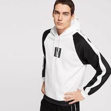 Shein Men Color-block Letter Print Hoodie