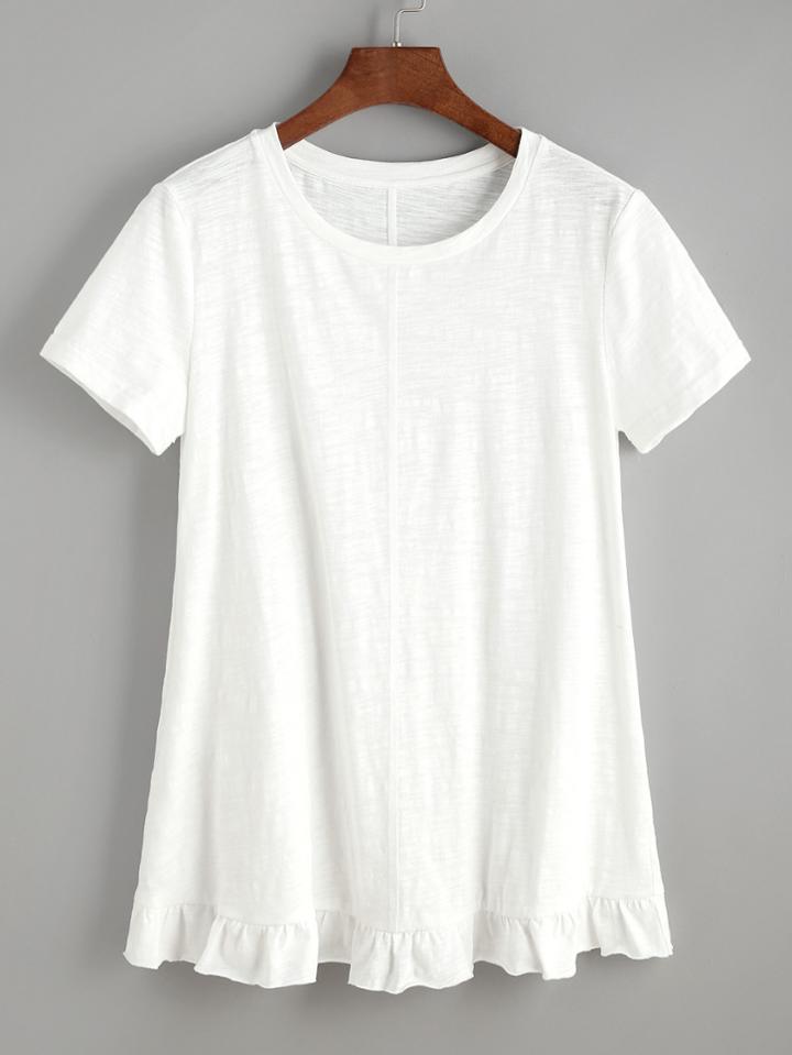 Shein Frill Hem Slub Tee