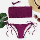 Shein Side Tie Shirred Bikini Set