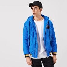 Shein Men Zipper Front Drawstring Hoodie Coat