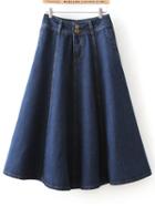 Shein High Waist Denim A-line Skirt
