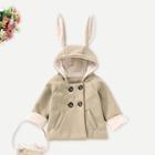 Shein Toddler Girls Rabbit Ears Decoration Pocket Front Hooded Coat