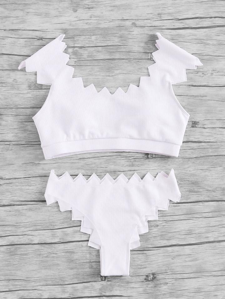 Shein Zigzag Trim Bikini Set
