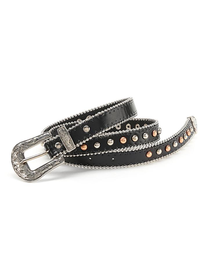 Shein Studded Detail Beaded Trim Belt