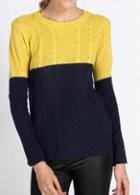Rosewe Fashionable Yellow And Black Long Sleeve Autumn Sweaters