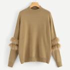Shein Plus Faux Fur Patch Sleeve Jumper