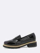 Shein Black Almond Toe Patent Leather Wedges