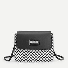 Shein Chevron Pattern Flap Crossbody Bag