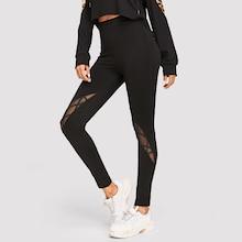 Shein Mesh Insert Crisscross Leggings