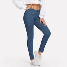 Shein Double Button Skinny Jeans