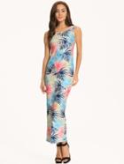 Shein Multicolour Tropical Print Scoop Neck Maxi Dress
