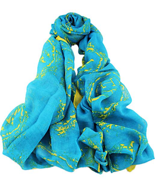 Shein Blue Fashion Floral Scarves