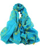 Shein Blue Fashion Floral Scarves