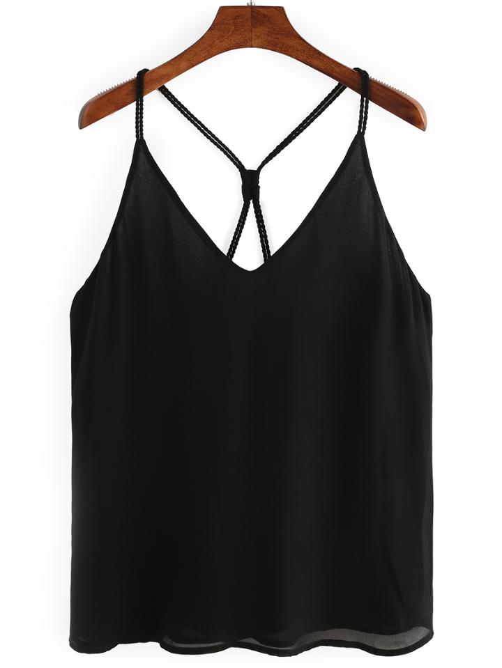 Shein Knotted Back Chiffon Cami Top