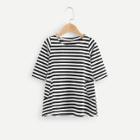 Shein Girls Striped Pocket Decoration Dress