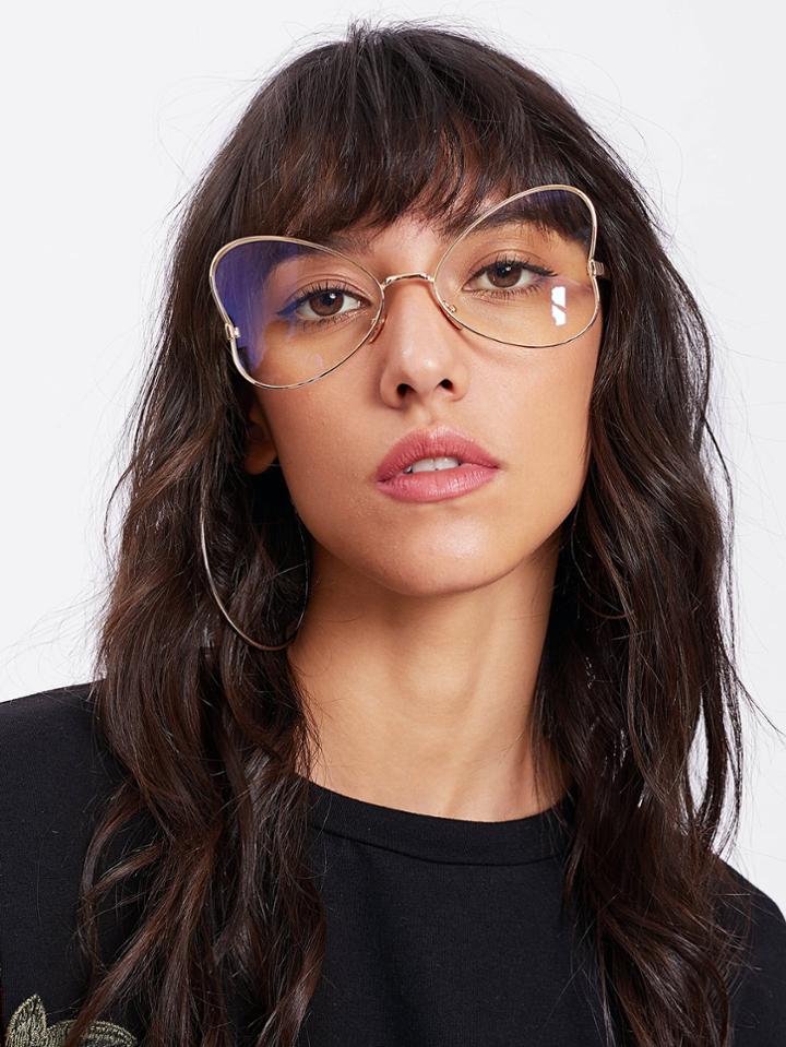 Shein Heart Shaped Metal Frame Glasses