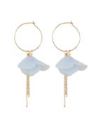 Shein Blue Gauze Flowers Long Earrings