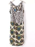 Shein Multicolor Tie Back Bow Geometric Print Dress