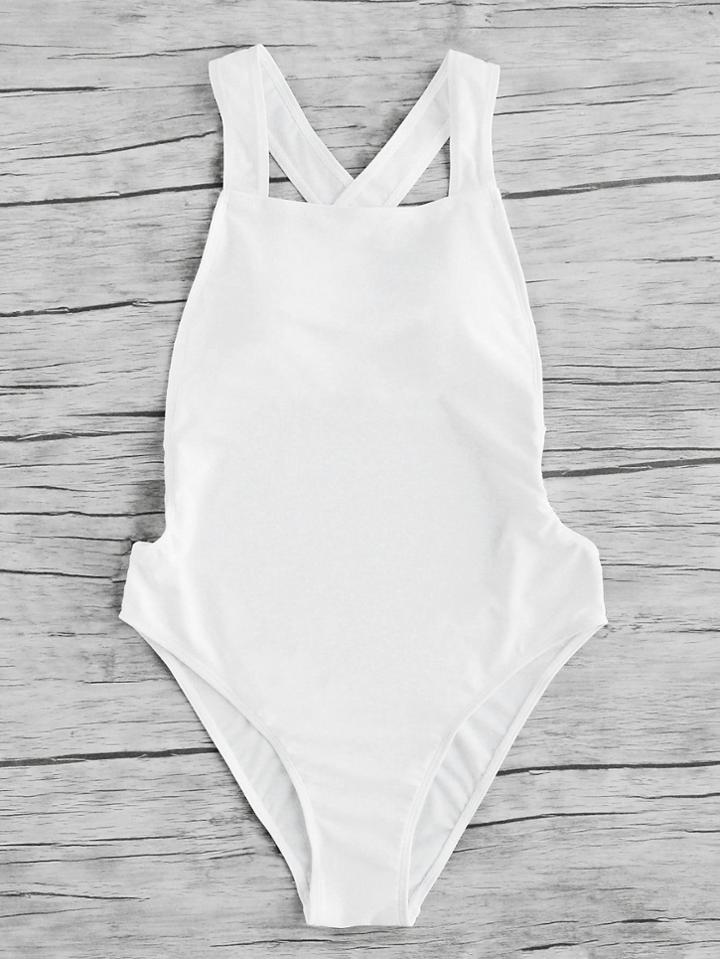 Shein Criss Cross Open Back Monokini