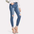 Shein Bleached Wash Ripped Jeans