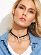 Shein American Flag Star Pendant Layered Choker Necklace