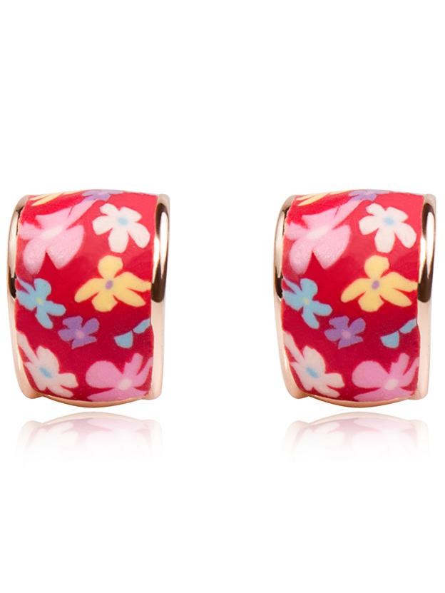 Shein Red Sunflower Pattern Earrings