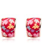 Shein Red Sunflower Pattern Earrings