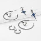 Shein Hoop & Cross Design Earring Set 3pairs