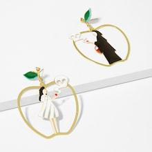 Shein Figure Detail Open Mismatched Drop Earrings