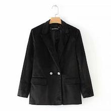 Shein Dual Pocket Velvet Blazer