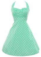 Rosewe Turquoise Halter Neck Dot Print Skater Dress